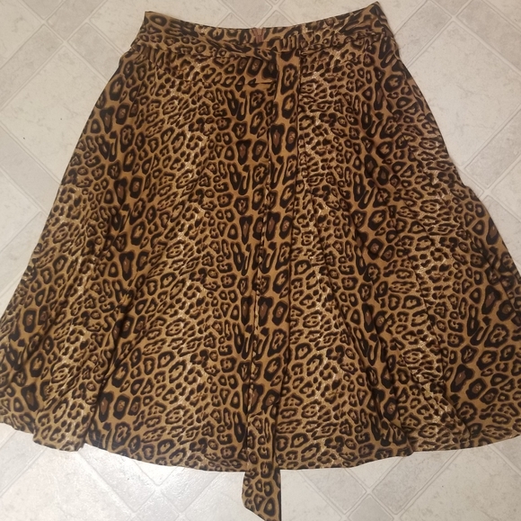 Belle Poque leopard animsl midi skirt XL WORN ONCE - Picture 2 of 3
